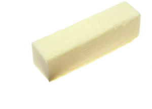 An unwrapped stick of butter.